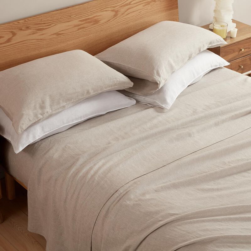 Juego De S&aacute;banas Dapu Pure Linen 100% Lino Fran... image number null
