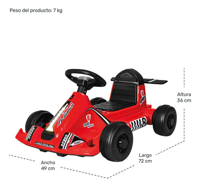 Go Kart El&eacute;ctrico 12v F1 Ni&ntilde;o M&uacute;sica Mp3 Usb Lu... image number null