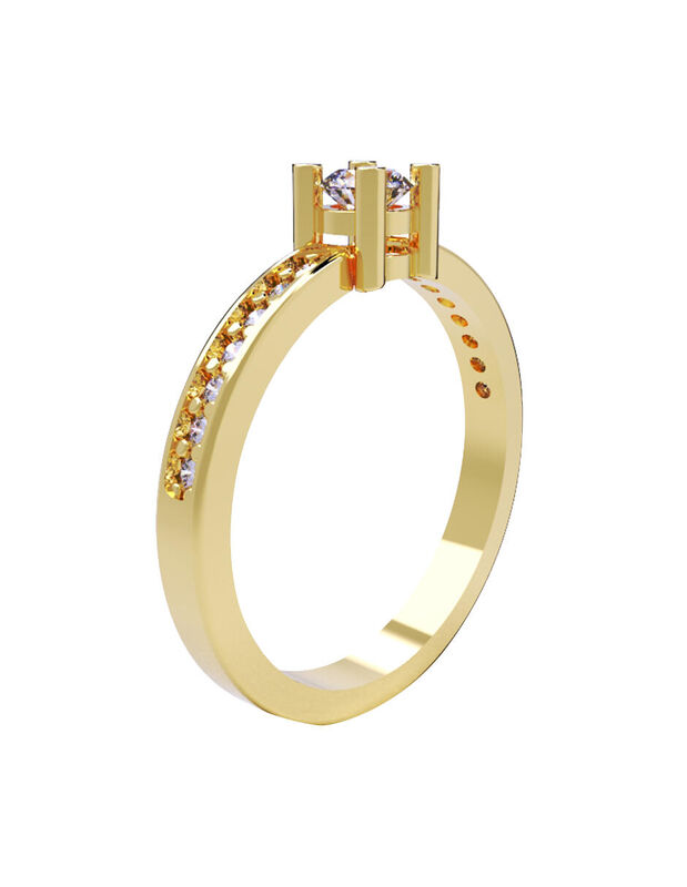 Anillo de Compromiso de 14K con Diamante de Lab... image number null