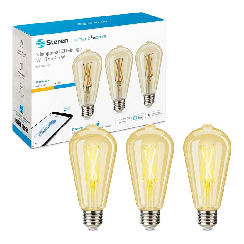 3 focos LED vintage Wi-Fi de 45 W image number null