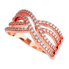 Anillo de Compromiso en Oro Rosa 14K con Circonia -  Talla:7.5/ FJ679-14R-CZ-75