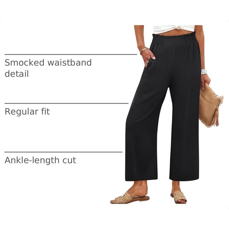 Pantalones Anrabess Corte Corto Pierna Ancha Ne... image number null
