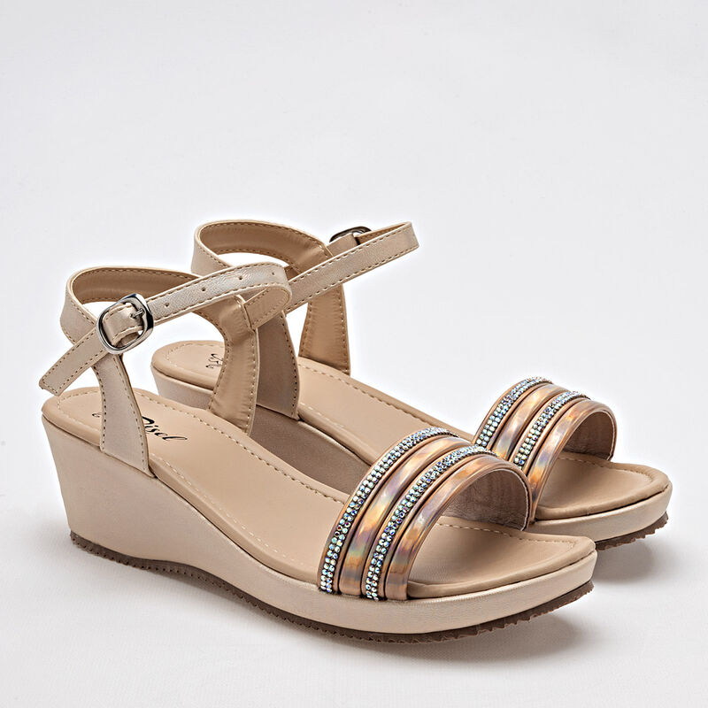 Risel Zapatillas de fiesta para mujer dorado ro... image number null