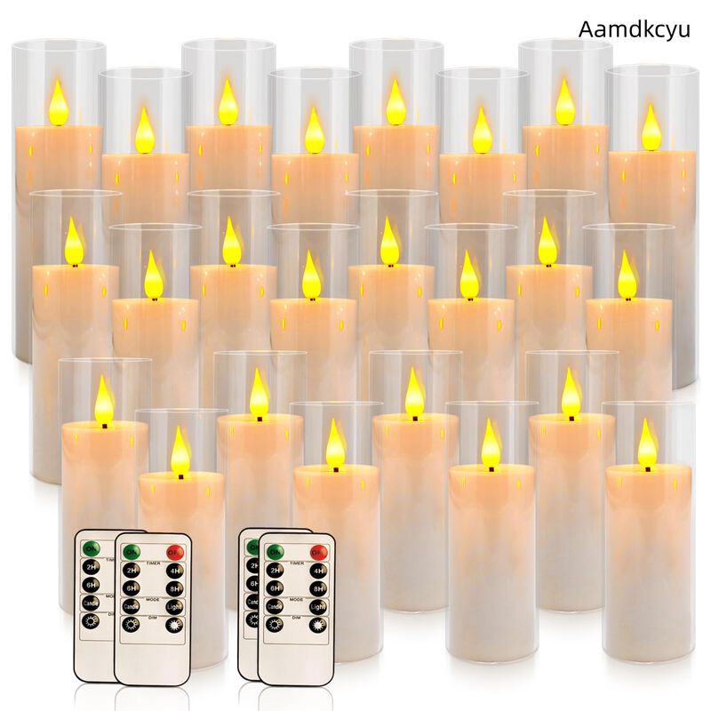 Velas Led Aamdkcyu Pack De 24 Blancas/transpare... image number null