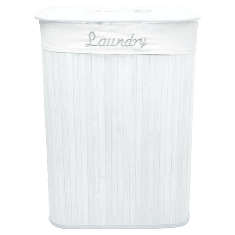 Cesto de bamb&uacute; con interior de tela y tapa image number null