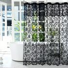 Cortina De Ducha De Encaje Negro Con Fald&oacute;n Incluido, 72 X 72 Pulgadas, 1 Panel
