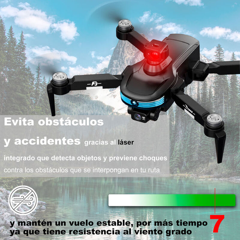 Drone Vak F3pro 5g Gps Láser 2 Cámaras 4k App W... image number null