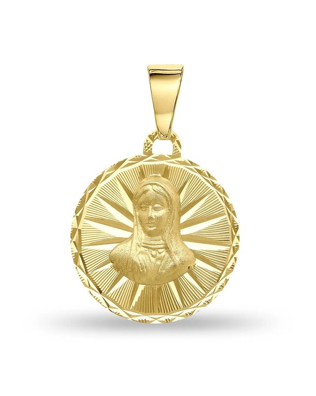 Medalla Virgen Busto Oro Amarillo 14k Fonj22c-v... image number null