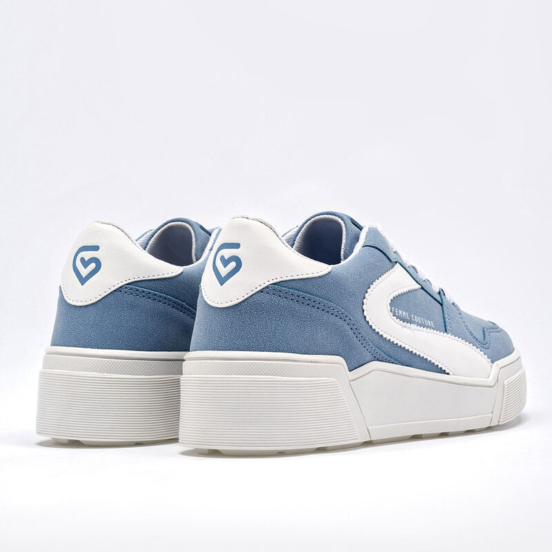 Clasben Tenis urbano para mujer azul blanco BAJ... image number null