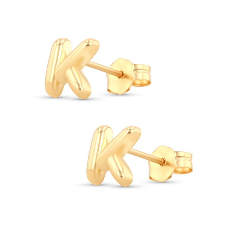 Aretes De Oro Amarillo De 10K (Letra K) image number null