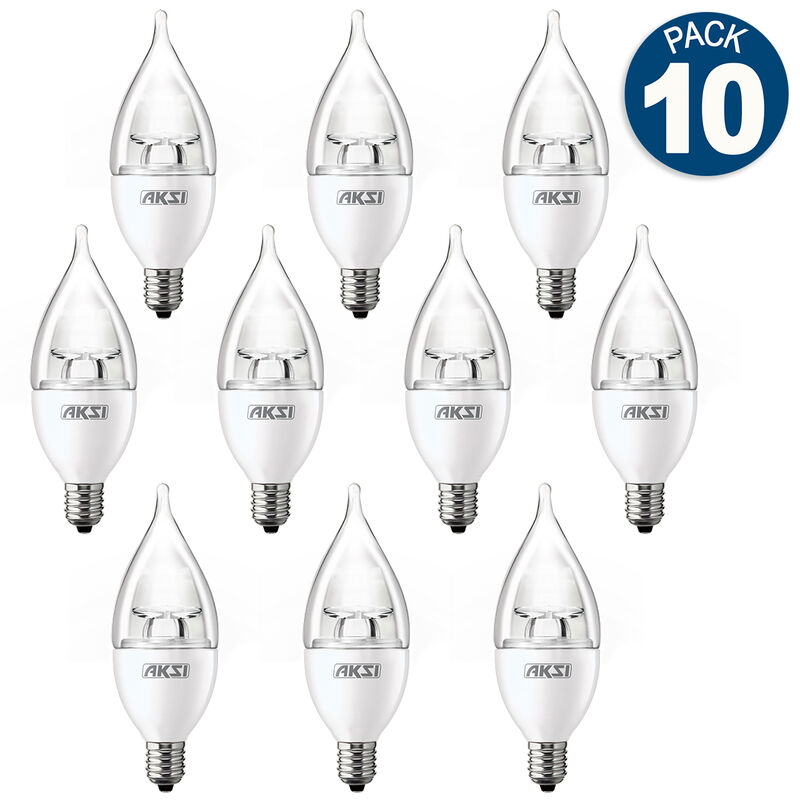 Pack de 10 focos LED Aksi 4W Flama Base E12 Luz... image number null