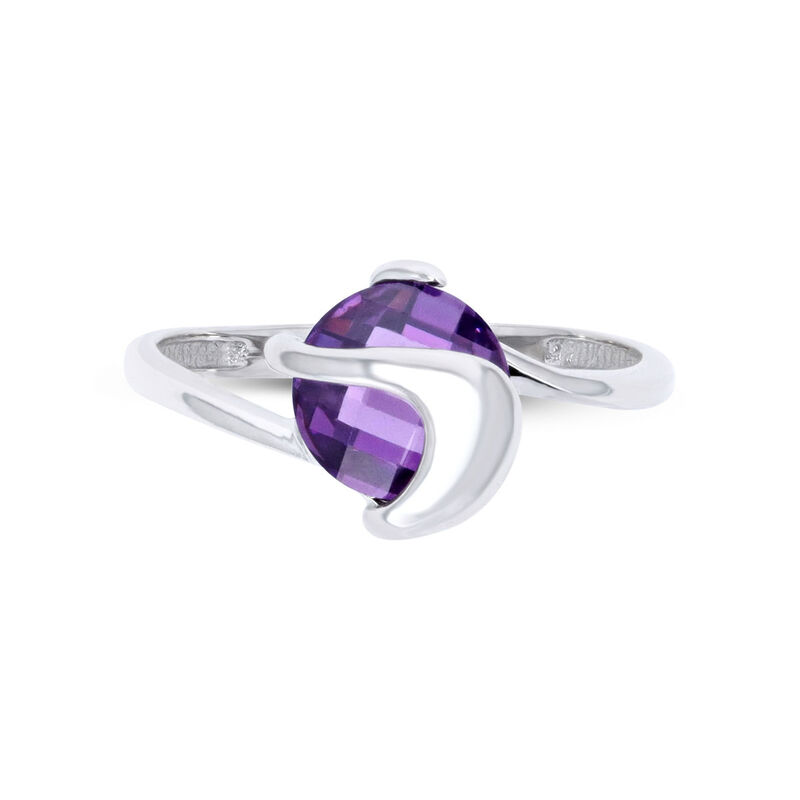 Anillo Promesa De Oro Blanco 14k Con Zirconia M... image number null