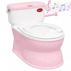 Ba&ntilde;o Entrenador Para Ni&ntilde;os Con Sonido De Agua Asiento Acolchado Antideslizante Soporte Para Papel Higi&eacute;nico Rosa