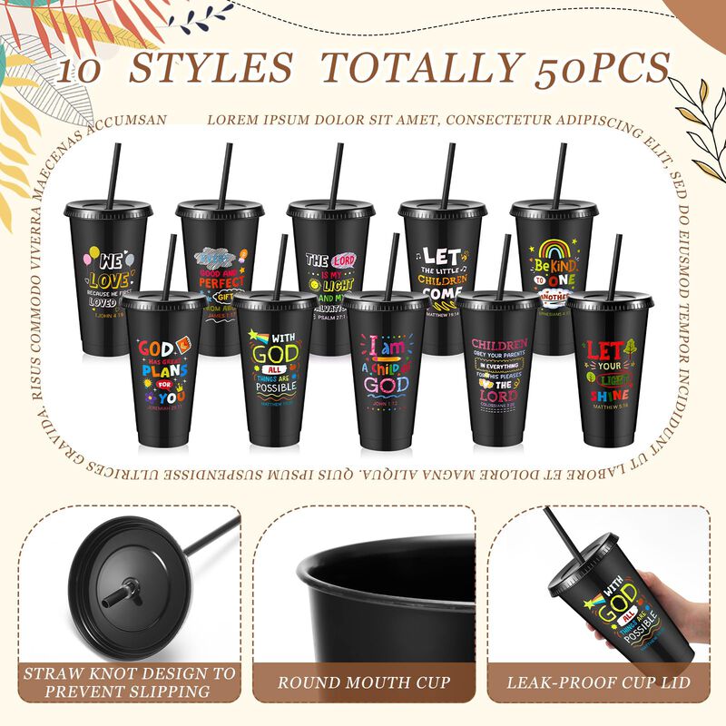 Vasos Infantiles Uiifan 30 Unidades 700 ml Negr... image number null