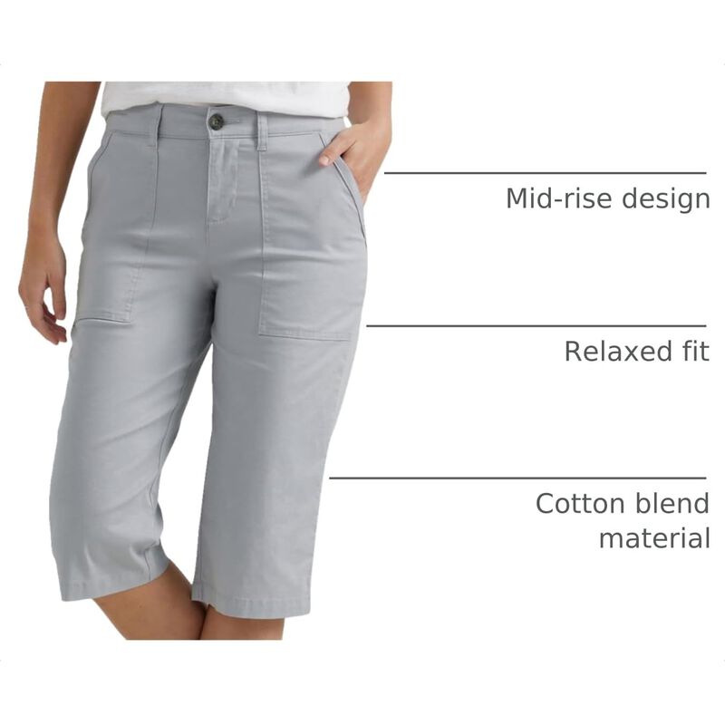 Pantalones Lee Capri Ultra Lux Flex-to-go Gris ... image number null