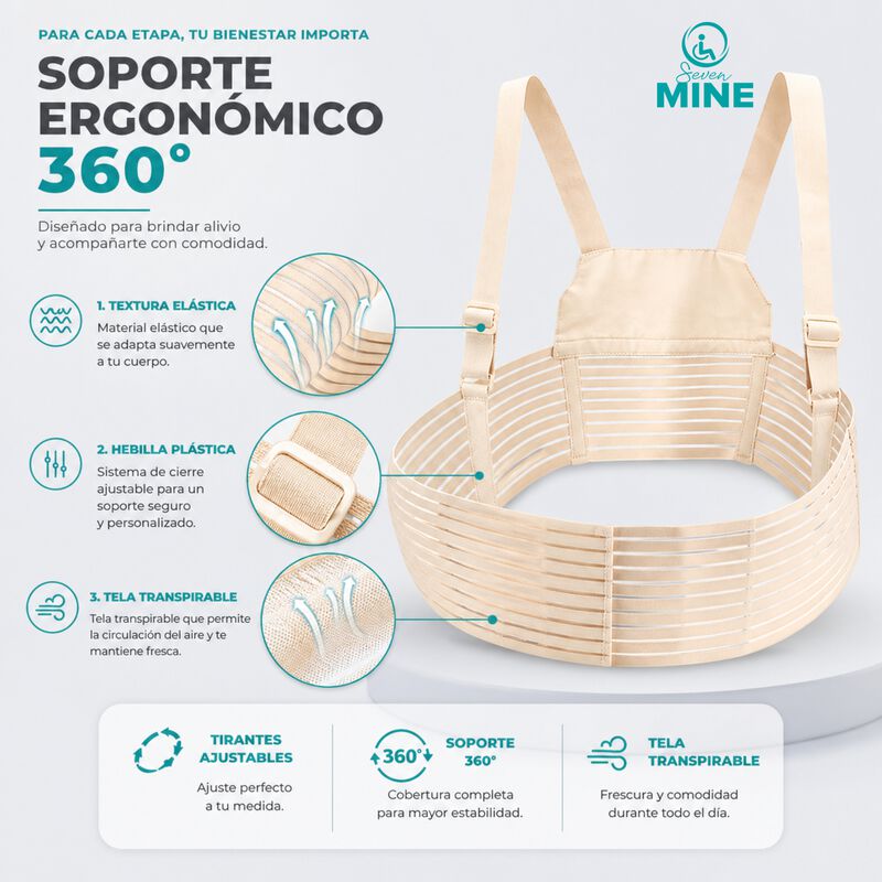 Faja Cintur&oacute;n Maternidad Soporte Lumbar 360 Tir... image number null
