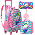 Mochila Con Ruedas Agsdon Unicorn Para Ni&ntilde;as Con Bolsa De Almuerzo, 3 Unidades