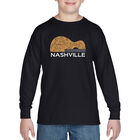 Camiseta De Manga Larga Word Art Para Ni&ntilde;o - Guitarra de Nashville - Negro