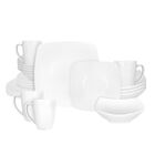 Vajilla Kvadrat para 4 Personas &ndash; Cer&aacute;mica Blanca 20 Piezas
