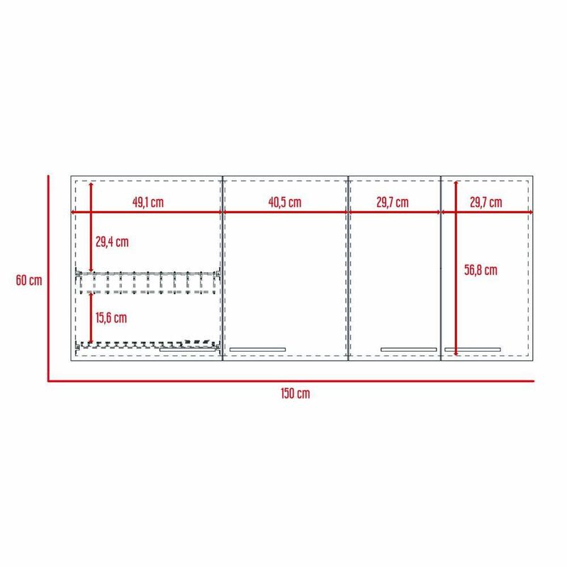 Gabinete Superior Ursa color Blanco y Wengue Vi... image number null