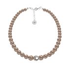 Collar Perlas de cristal creciente con esfera de plata .925 Zvezda