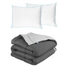 Edred&oacute;n Doble Vista Rogga Matrimonial Gris Perla-gris Oxford + 2 Almohadas De Osos
