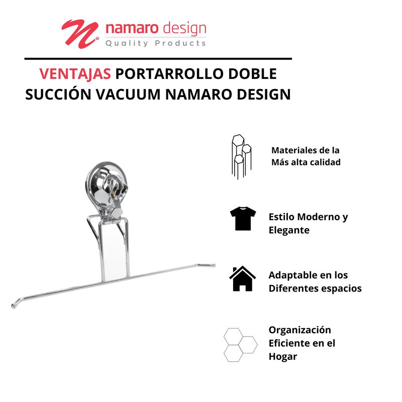 Portarrollo Doble Succi&oacute;n Vacuum Namaro Design image number null