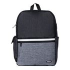 Mochila TechZone Negro con Gris Modelo GLAD Porta Laptop 15.6", Bolso frontal con cierre oculto, Puerto USB, Bolsa portabotellas, Cierres autorreparables con apertura para candado
