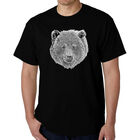 Camiseta Word Art Para Hombre - Cara de Oso - Negro
