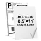 Papel autoadhesivo Jawdrow 40 hojas 8.5x11 pulgadas