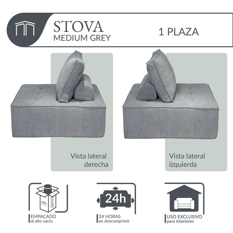 Sill&oacute;n Espuma Alta densidad STOVA Medium Grey 1... image number null