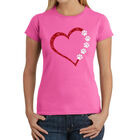 Camiseta Word Art Para Mujer - Coraz&oacute;n Meow- Rosa