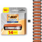 Cartuchos De Afeitar Bic Comfort 3 Recargables Para Hombre, Paquete De 14