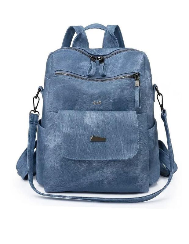 Bolsa Backpack Pink Brule De Cuero Para Mujer image number null