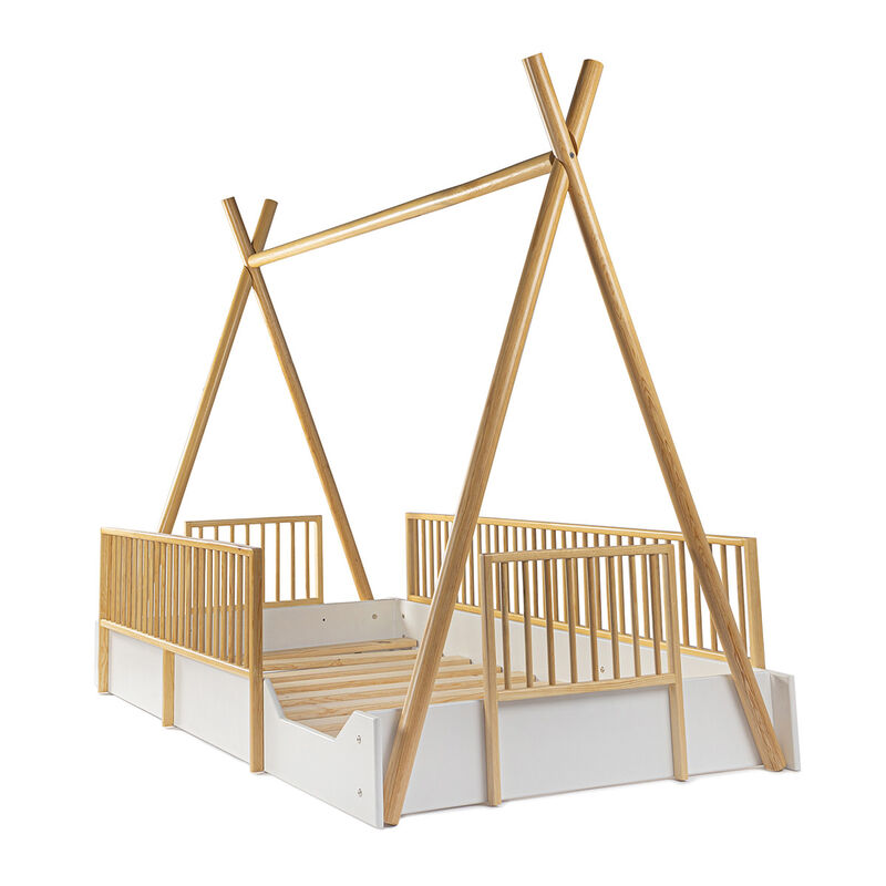 Cama Tipi Montessori de Madera con Barandales R... image number null