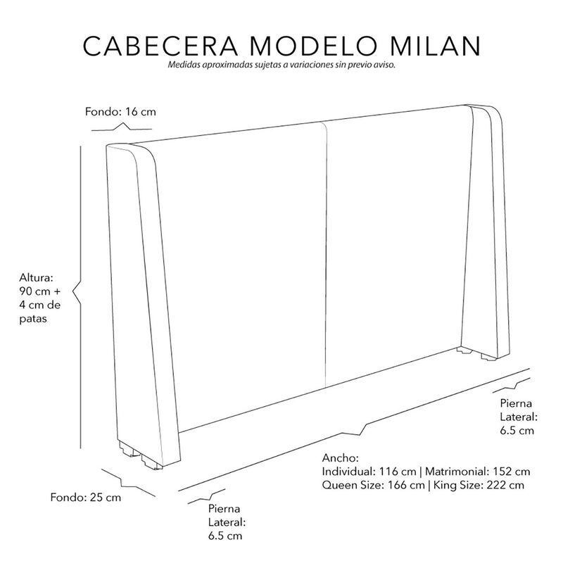 Cabecera King Size Dicasa Milan Gris Oscuro image number null