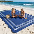 Alfombra Exterior Impermeable Garvee 8x10, Con Borde Escamoteado Geom&eacute;trico, Plegable De Paja Pl&aacute;stica, Para Patio, Camping, Coche De Recreo, Terraza, Porche, Balc&oacute;n, Jard&iacute;n, Picnic Y Playa, Azul