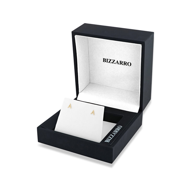 Broqueles De Oro Amarillo (Letra A) 14K Con 6Pt... image number null