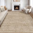 Alfombra Loongrug 178 &times; 229 cm Lavable Vintage Con Dise&ntilde;o Floral En Marr&oacute;n