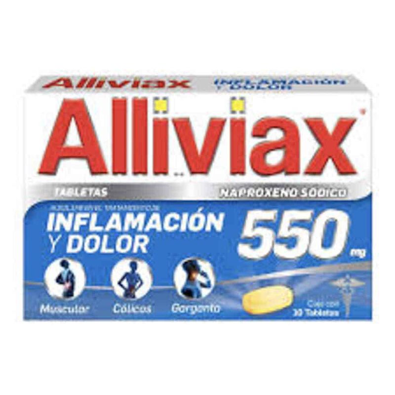 Alliviax 550mg caja con 10 tabletas image number null