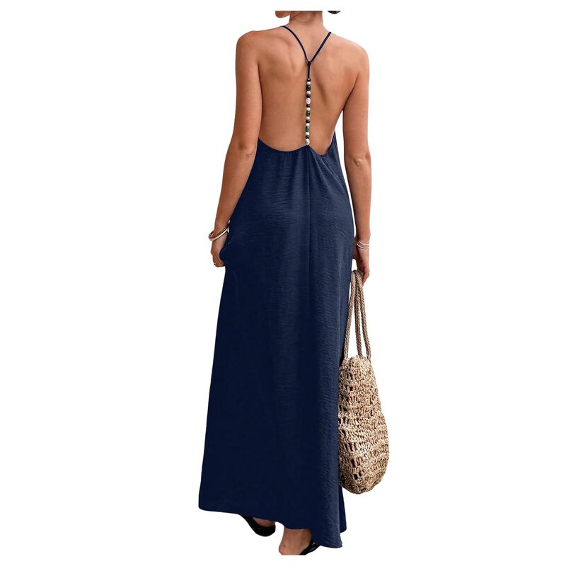 Vestido Largo de Lino Verdusa con Tirantes de C... image number null