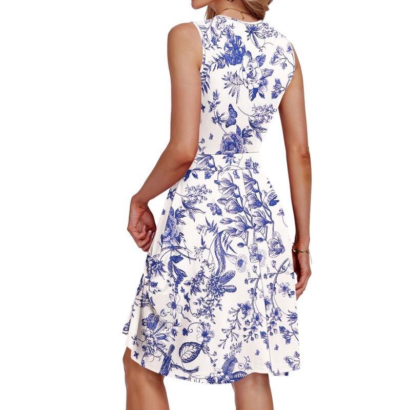 Vestido Envolvente Auselily Azul Floral Talla L image number null