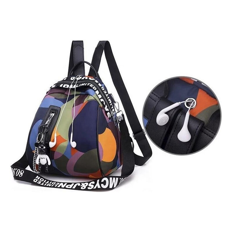 Mochila Impermeable Nylon Multicolor Antirrobo image number null