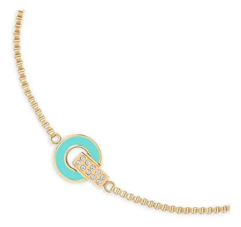PULSERA NEREIDA CADENA CHAPADA EN ORO Y CHARM T... image number null