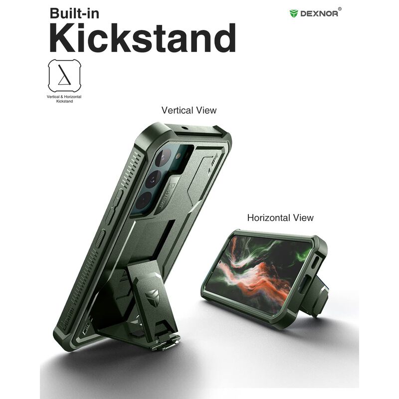 Funda Dexnor para Galaxy S22 con Soporte - Verd... image number null