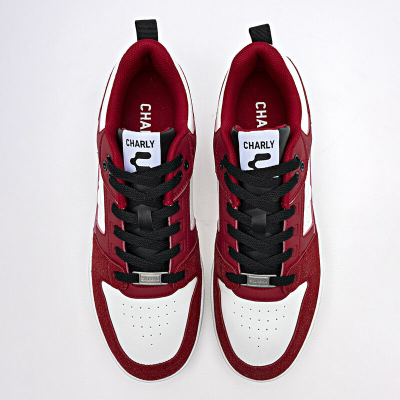 Charly Tenis urbano para hombre blanco rojo, im... image number null