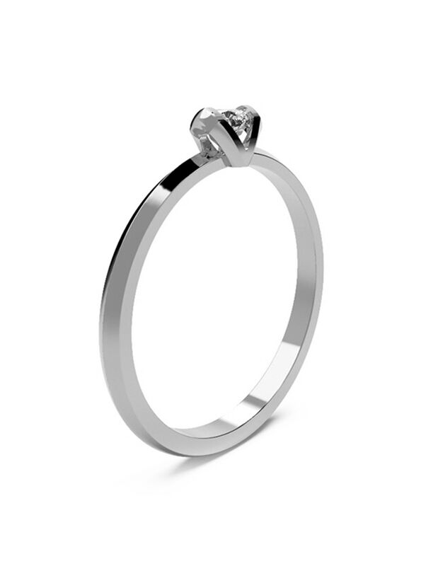 Anillo de Compromiso en Oro Blanco 14K con Circ... image number null