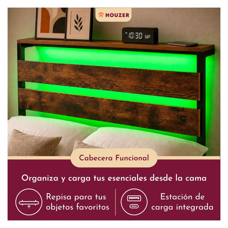 Base Cama Individual Reforzada 300kg Moderna Lu... image number null