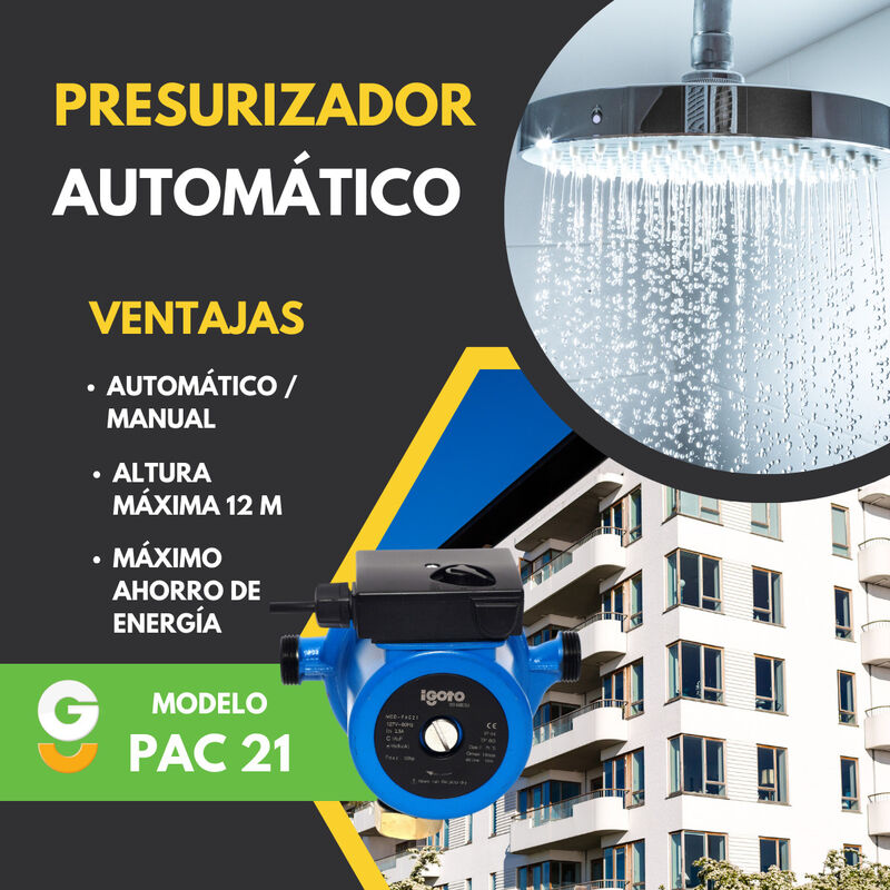 Presurizador Automático Pac21  1/6 1/4 Y 1/3 Hp image number null