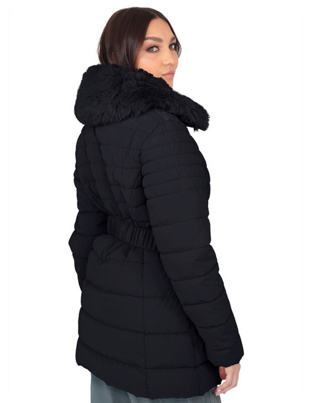 Chamarra Cazadora Cuello Aborregado Mujer Negro... image number null